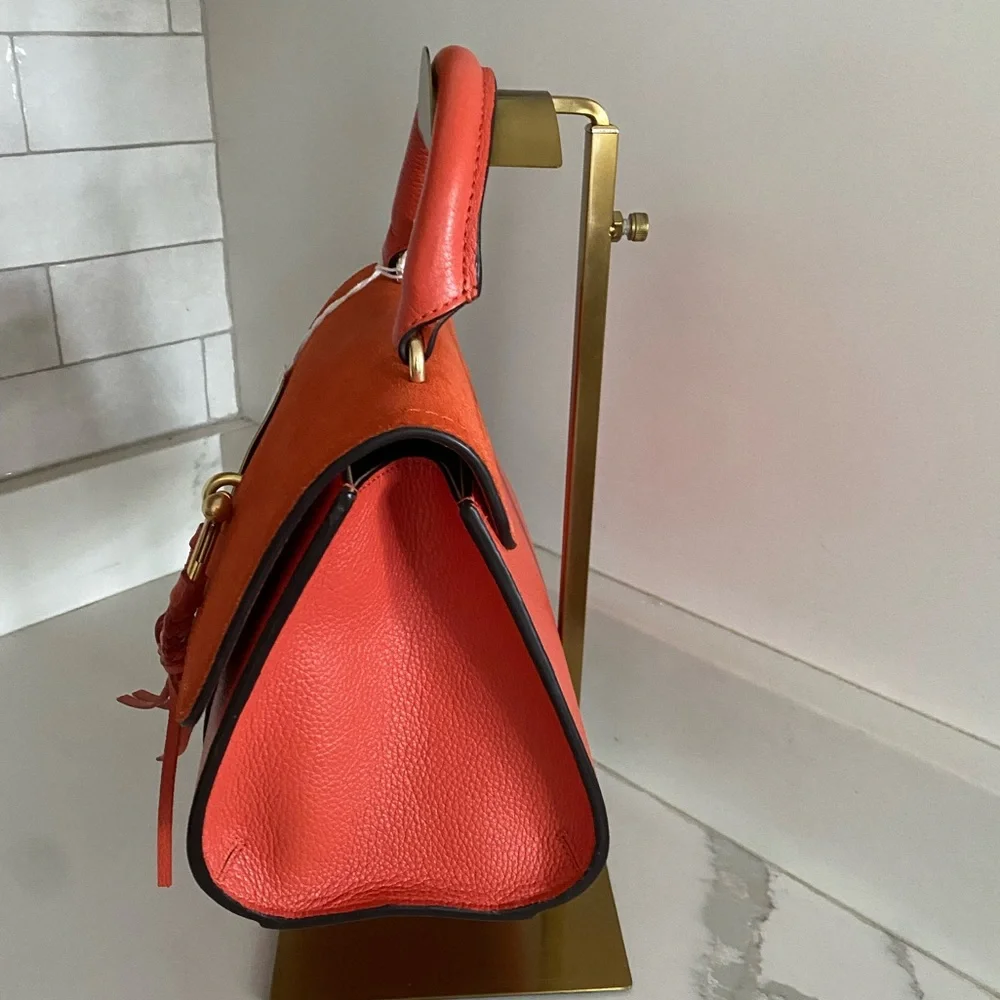 🆕 SEE BY CHLOE JOAN MINI CROSSBODY BAG FLAP TOP HANDLE GIPSY ORANGE LEATHER - Picture 6 of 16